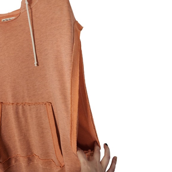 We The Free Hoodie Womens Small Orange Donny Vest Pullover Cotton Kangaroo - Picture 6 of 12